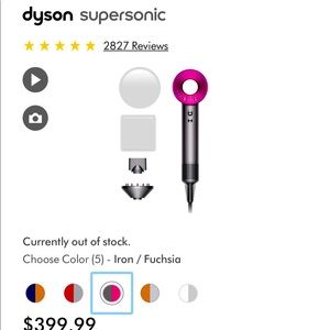 Dyson Supersonic Hair Dryer in Iron/Fushia